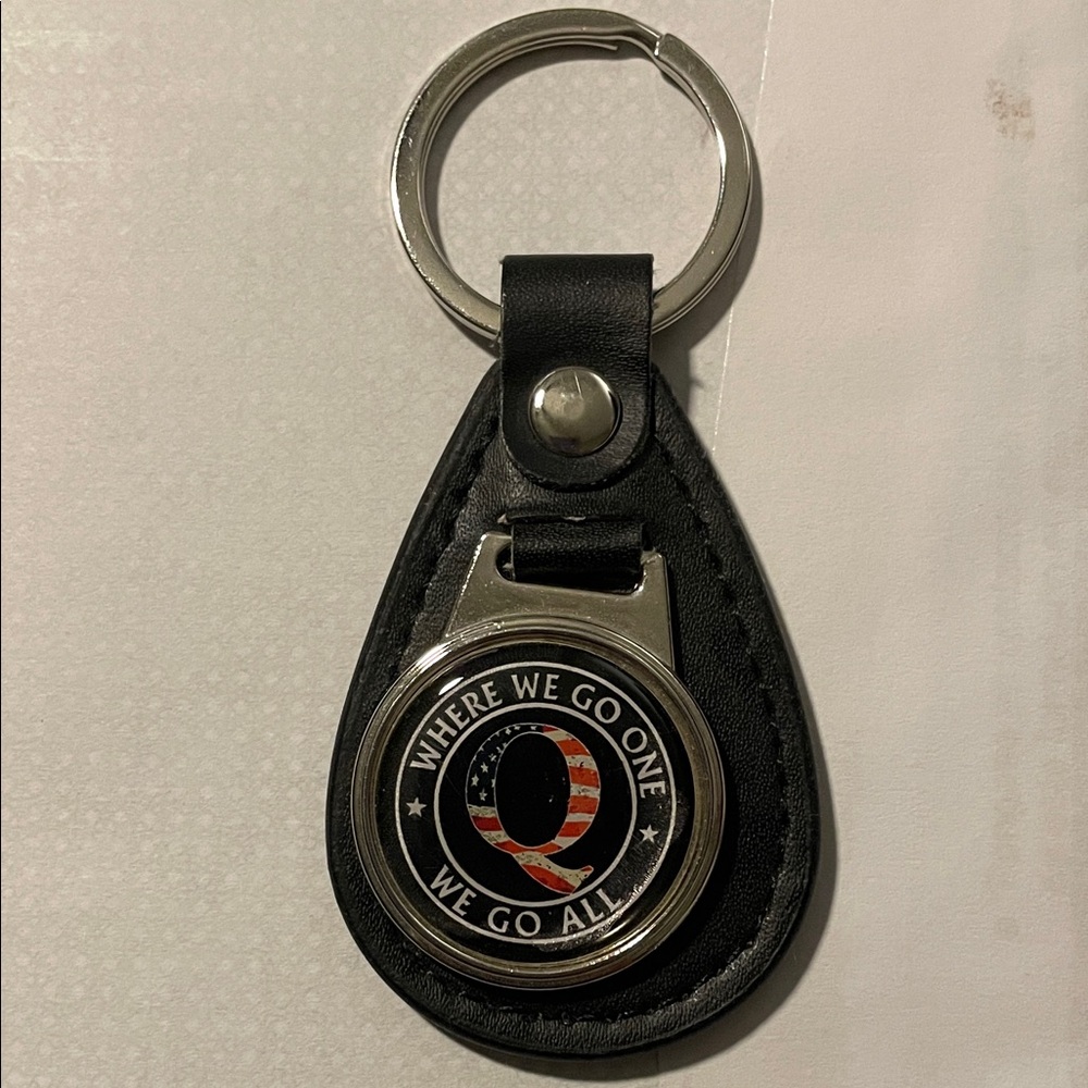 Black Leather Keychain with Silver Ring